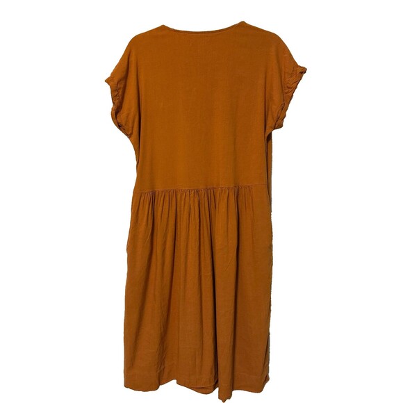 Lou & Grey Womens‎ Size Small Linen Blend Dress Oversized Pockets Rust Orange - Picture 6 of 10